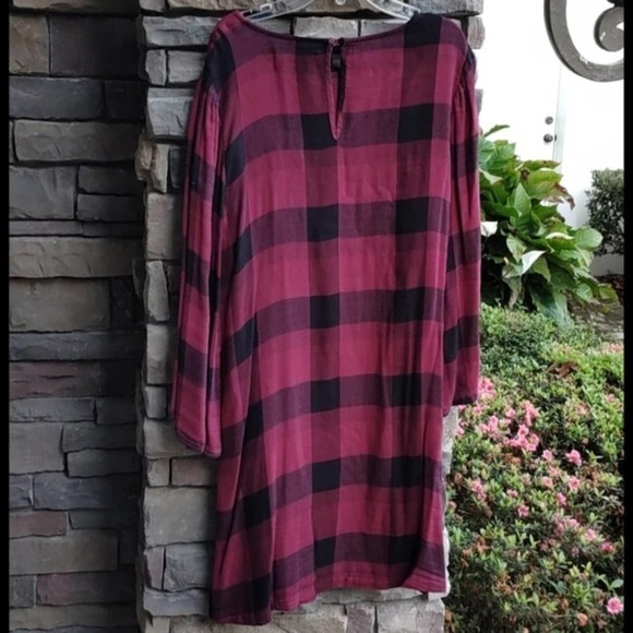 Anthropologie Cloth & Stone Plaid Tunic Dress Medium - Picture 3 of 10